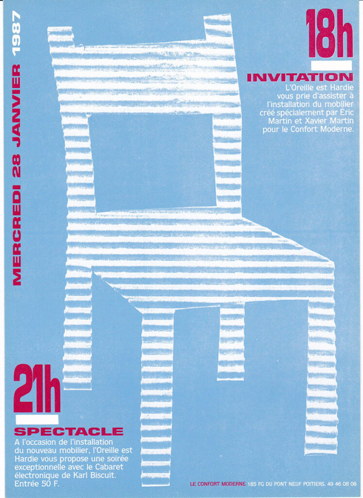1987.01.28-Flyer01-Oreille-est-Hardie-747x1024 Eric Martin, Xavier Martin, Karl Biscuit (28/01/87)