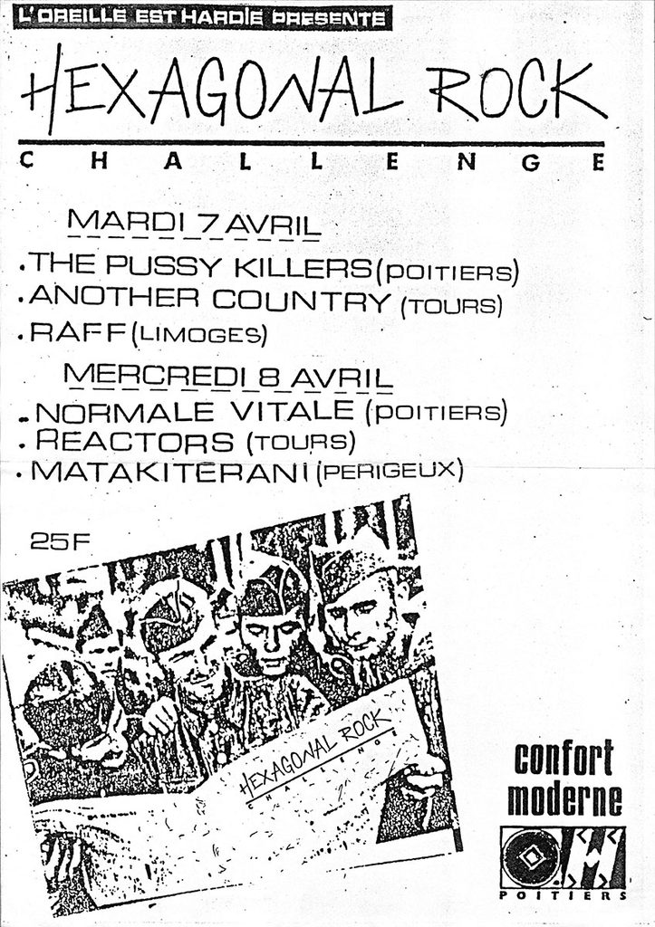 1987.04.07-A3-photocopiee-MinoAF058-723x1024 "Hexagonal rock" Pussy Killers, Another Country, Raff (07/04/87)
