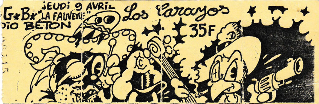 1987.04.09-Ticket01-Eric-Guyot-1024x335 Los Carayos (09/04/87)