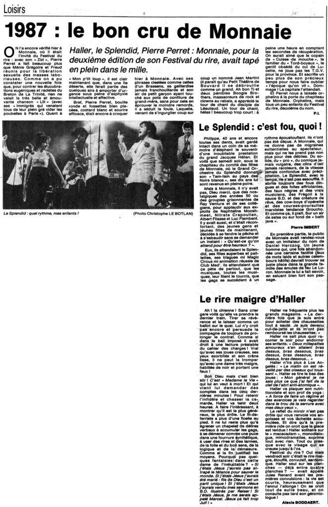 1987.05.25-NRCO.2ADPREa-662x1024 "Festival du rire et de la bonne humeur" Le Grand Orchestre du Splendid (23/05/87)