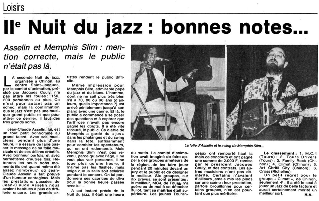 1987.06.10-NRCO.9ADPREa-1024x645 "Nuit du jazz" Memphis Slim, Jean-Claude Asselin (05/06/87)