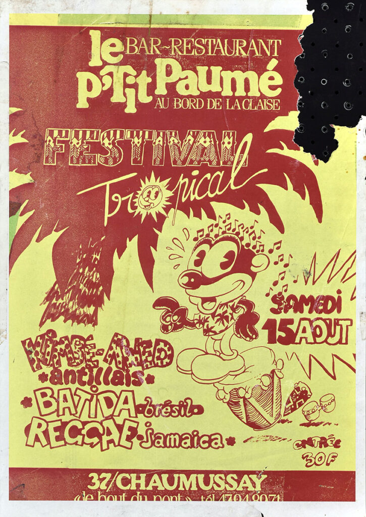 1987.08.15-Affiche01-A3-photocopiee-Ptit-Paume-Copie-725x1024 "Festival tropical" Kimbé-Rwed, Batida, Reggae (15/08/87)