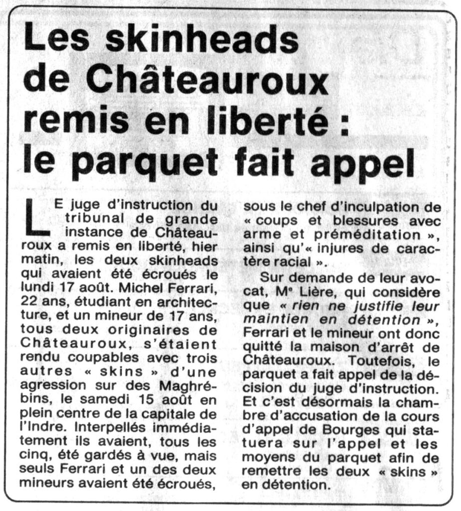 1987.08.29-NRCO.JADPREa-924x1024 Agressions racistes survenue à Châteauroux (15/08/87)