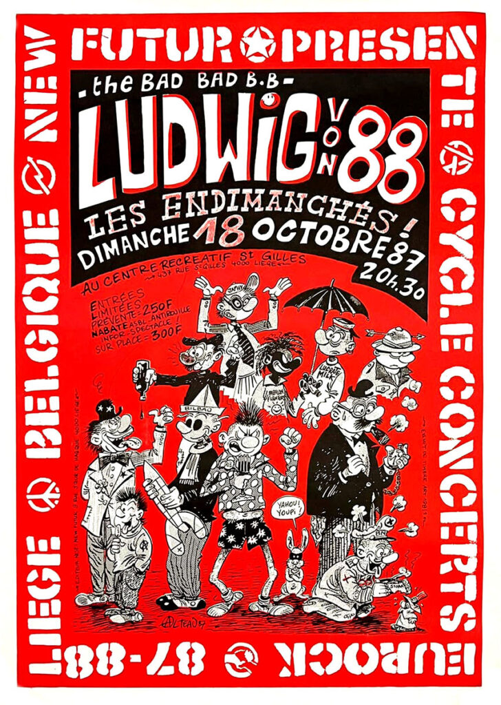 1987.10.18-Affiche01-Alex-Nikzucki-728x1024 Bad Bad B.B. les Endimanchés, Ludwig Von 88 (18/10/87)