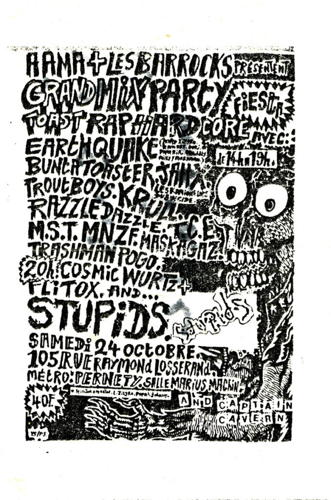 1987.10.24-Flyer01-Milouf-678x1024 "Les Barrocks" (24/10/87)
