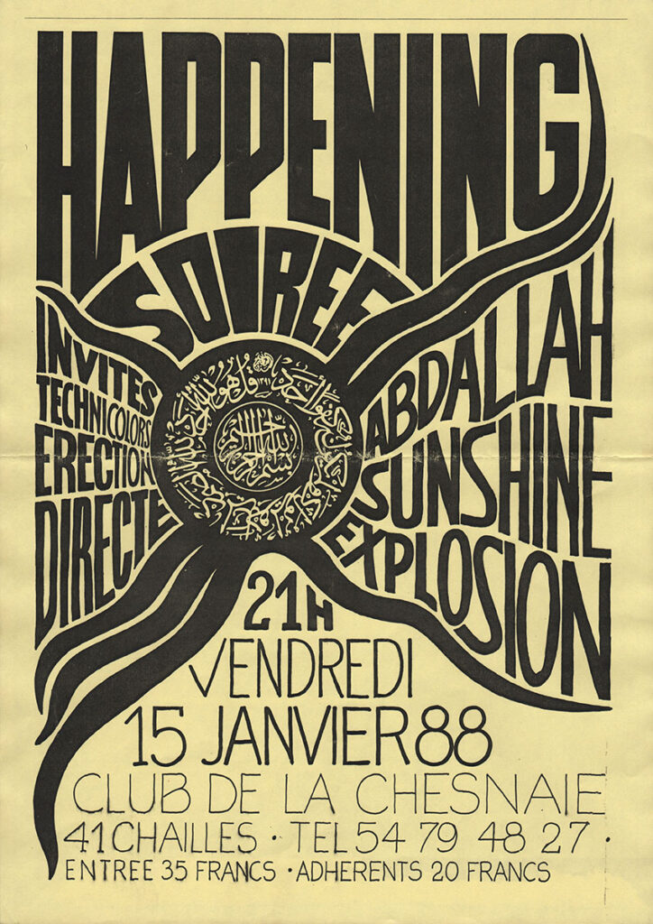 1988.01.15-Affiche01-A3-photocopiee-Michel-Rose-724x1024 "Soirée Happening" (15/01/88)