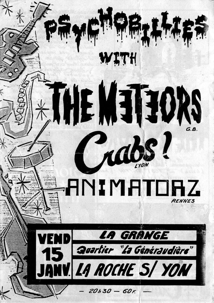 1988.01.15-Flyer01-Crabs-725x1024 Animatorz, Crabs !, Meteors (15/01/88)