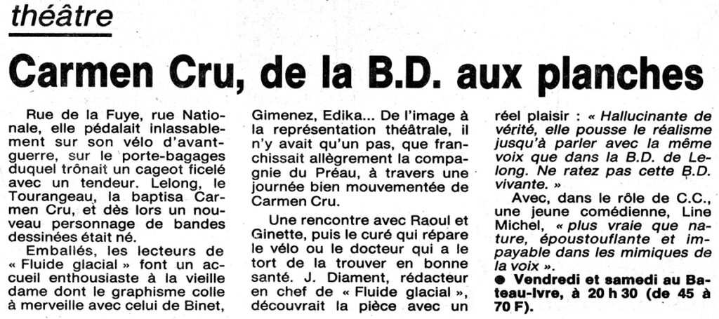 1988.02.05-Presse-NR01-51-Z-4-2-1024x455 Compagnie du Préau "Carmen Cru" (05 et 06/02/88)
