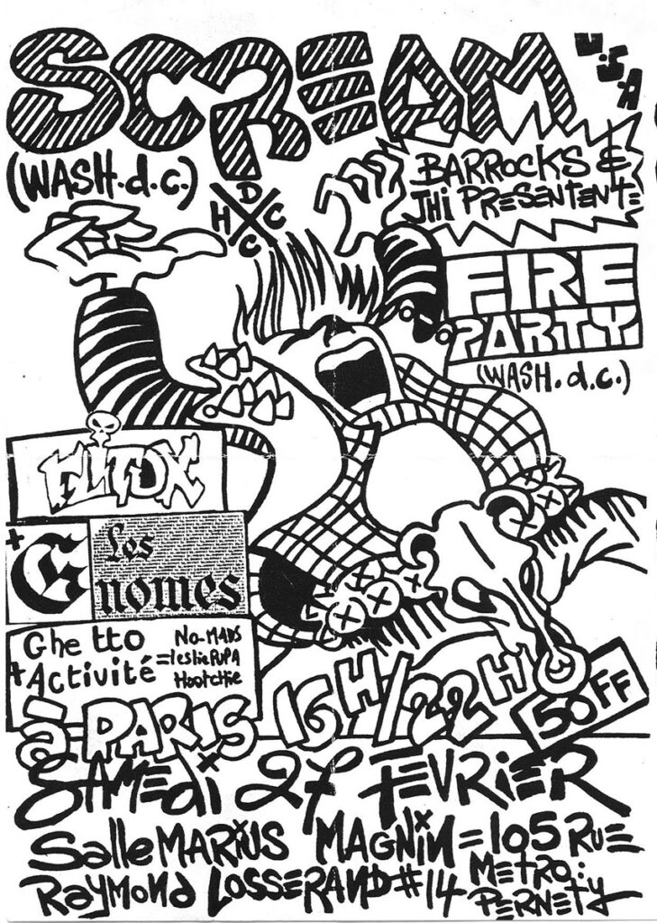 1988.02.27-Scream-Flyer02-Milouf-729x1024 Scream, Fire Party, Flitox, les Gnomes, Ghetto Activité (27/02/88)