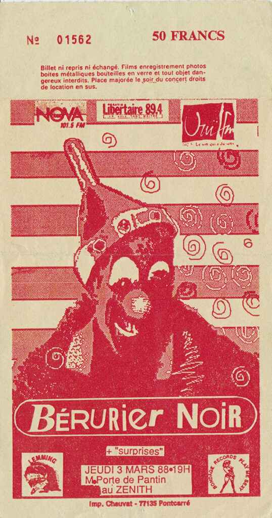1988.03.03-Ticket01-LTDC-538x1024 Dirty District, Kortatu, Bérurier Noir (03/03/88)
