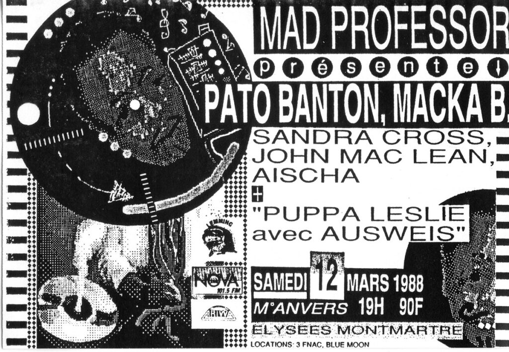 1988.03.12-Max-WellFL-1024x708 Mad Professor, Pato Banton, Macka B., Sandra Cross, John Mac Lean, Aischa, Puppa Leslie avec Ausweis (12/03/88)