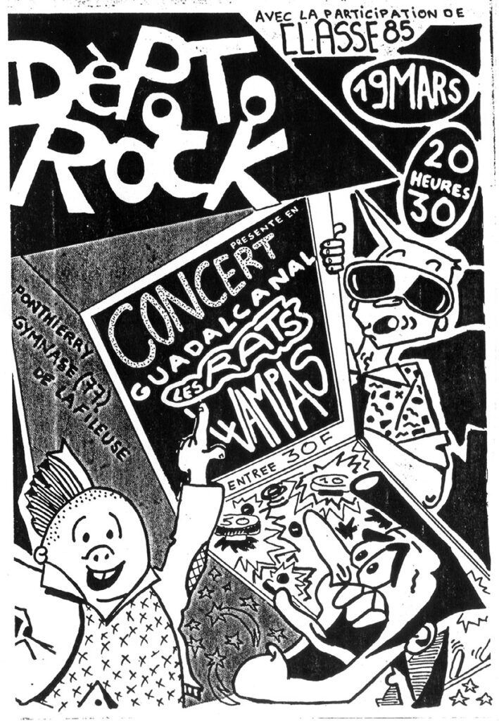 1988.03.19-Rats-Wampas-Flyer01-709x1024 Guadalcanal, les Rats, les Wampas (19/03/88)