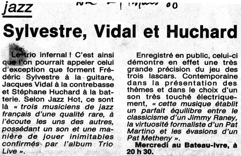 1988.03.30-Prese-NR01-51-Z-4-1024x664 F. Sylvestre-J. Vidal-S. Huchard , Paraphrase (30/03/88)