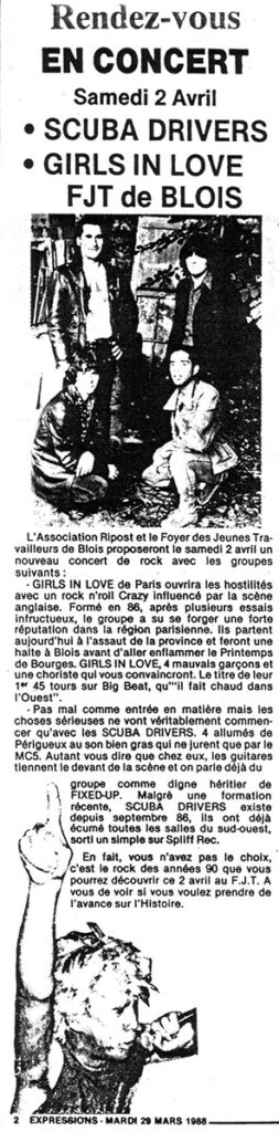 1988.03.29-Expressions-RipostPRE02-253x1024 Girls in Love, Scuba Drivers (02/04/88)