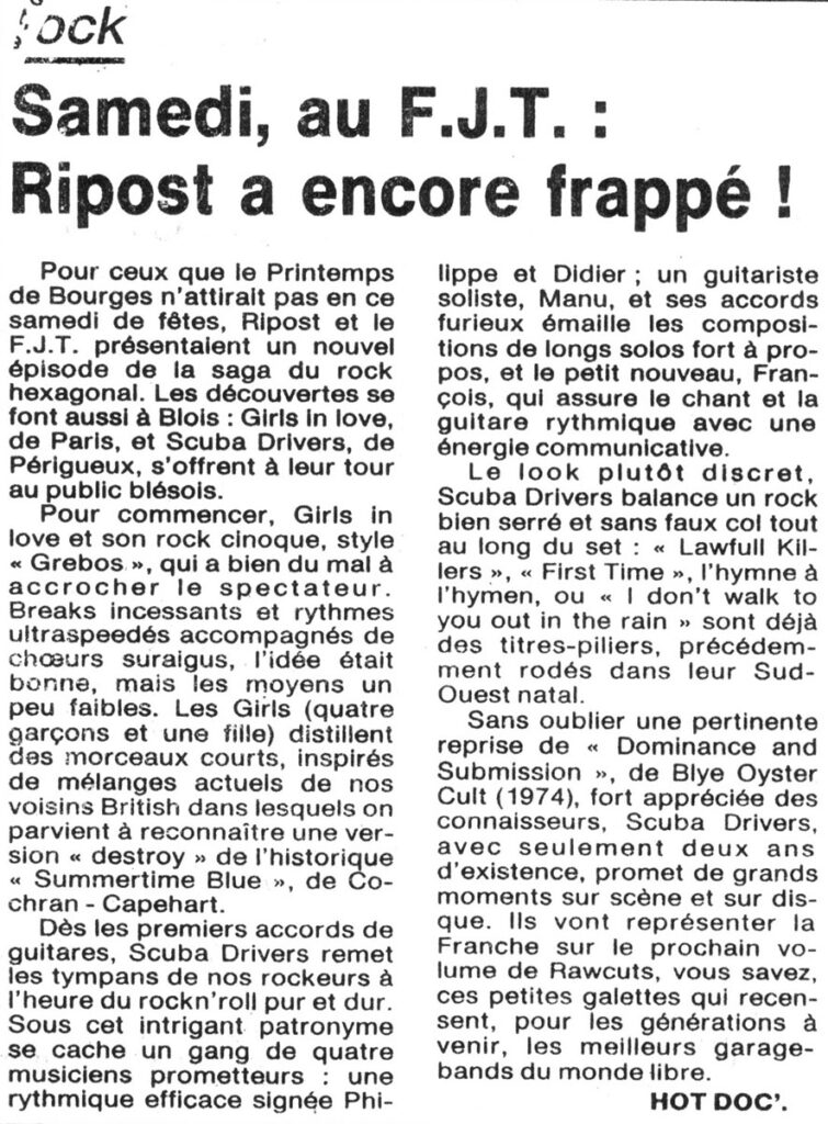 1988.04.02-RipostPRE03-755x1024 Girls in Love, Scuba Drivers (02/04/88)