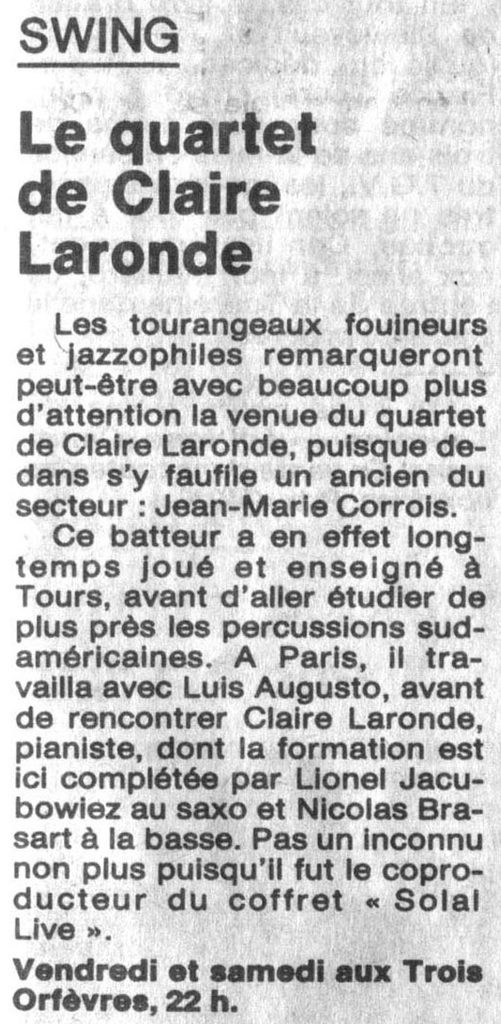 1988.05.03-NRCO.5ADPREa-501x1024 Claire Laronde Quartet (06 et 07/05/88)