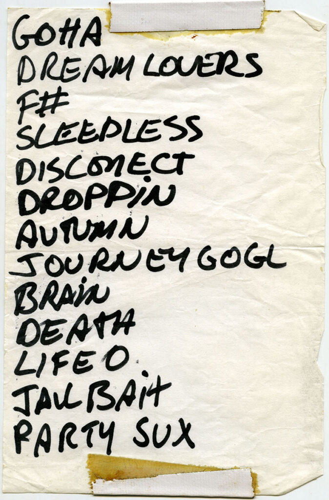 1988.05.17-Slickee-Boys-SetlistMichel-Rose-674x1024 Les Thugs, the Slickee Boys (17/05/88)