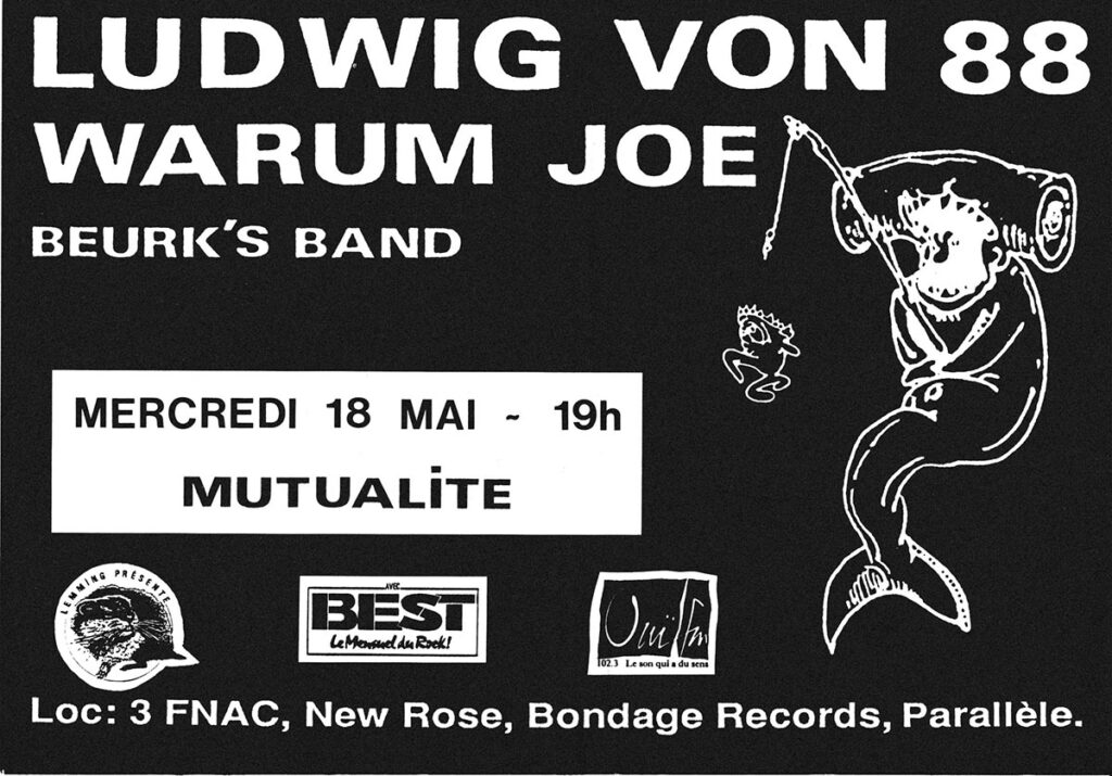 1988.05.18-Flyer01-1024x715 Beurk's Band, Warum Joe, Ludwig Von 88 (18/05/88)