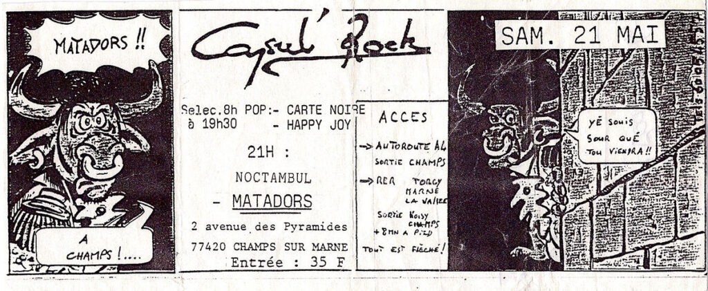 1988.05.21-Flyer01-Poulain-1024x421 Carte Noire, Happy Joy, Noctambul, Matadors (21/05/88)
