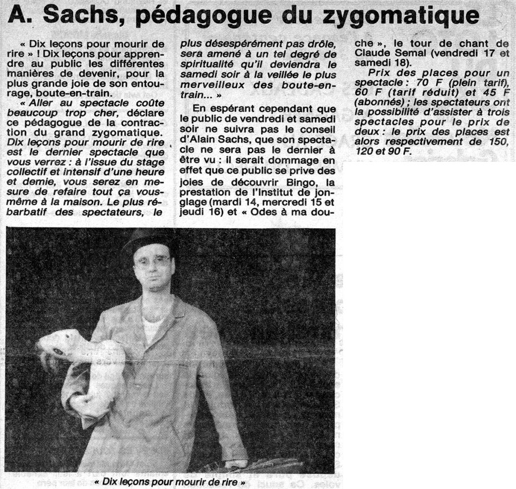 1988.06.10-Presse-NR01-51-Z-4-1024x970 "Pendant l'interruption le spectacle continue" Alain Sachs (10 et 11/06/88)