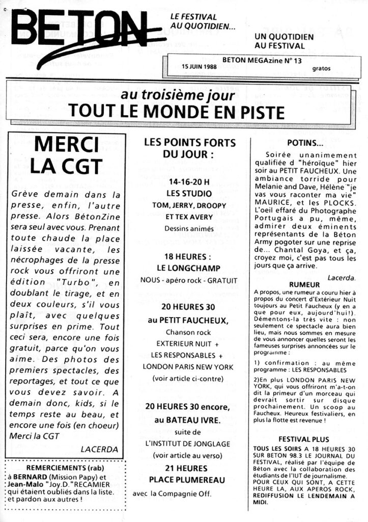1988.06.14-Beton-MegazineBergeracPR025-723x1024 "Pendant l'interruption le spectacle continue" (10 au 21/06/88)