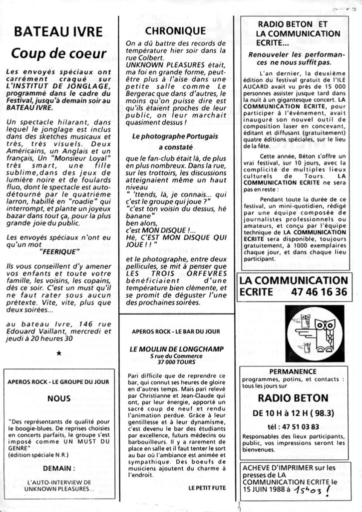 1988.06.14-Beton-MegazineBergeracPR026-725x1024 "Pendant l'interruption le spectacle continue" (10 au 21/06/88)