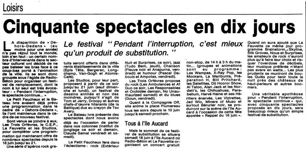 1988.06.15-NRCO.7ADPREa-1024x503 "Pendant l'interruption le spectacle continue" (10 au 21/06/88)