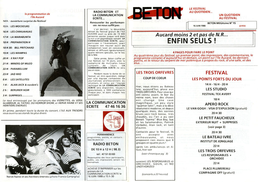 1988.06.16-Beton-megazine-15-Petit-DanielPRO01-1024x724 "Pendant l'interruption le spectacle continue" (10 au 21/06/88)