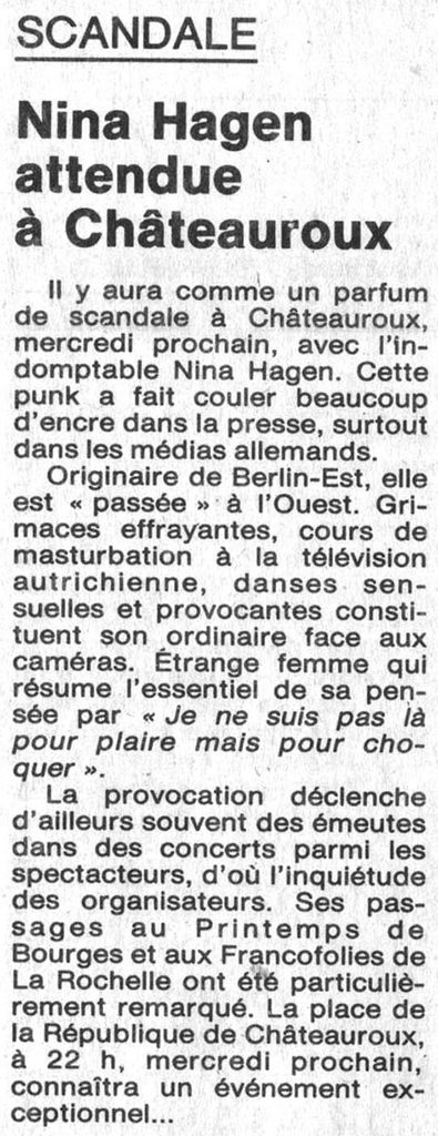 1988.08.23-NRCO.HADPREa-395x1024 "XIIe Stage international de danse de Châteauroux" Emma Zita, Nina Hagen (24/08/88)