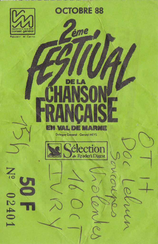 1988.10.16-Ticket01-LTDC-664x1024 Doc Lebrun, Soucoupes Violentes, O.T.H. (16/10/88)