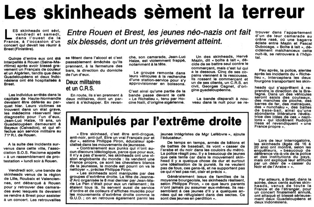 1988.05.30-NRCO.CADPRE-1024x675 Un jeune homme agressé par des skins (16/11/88)