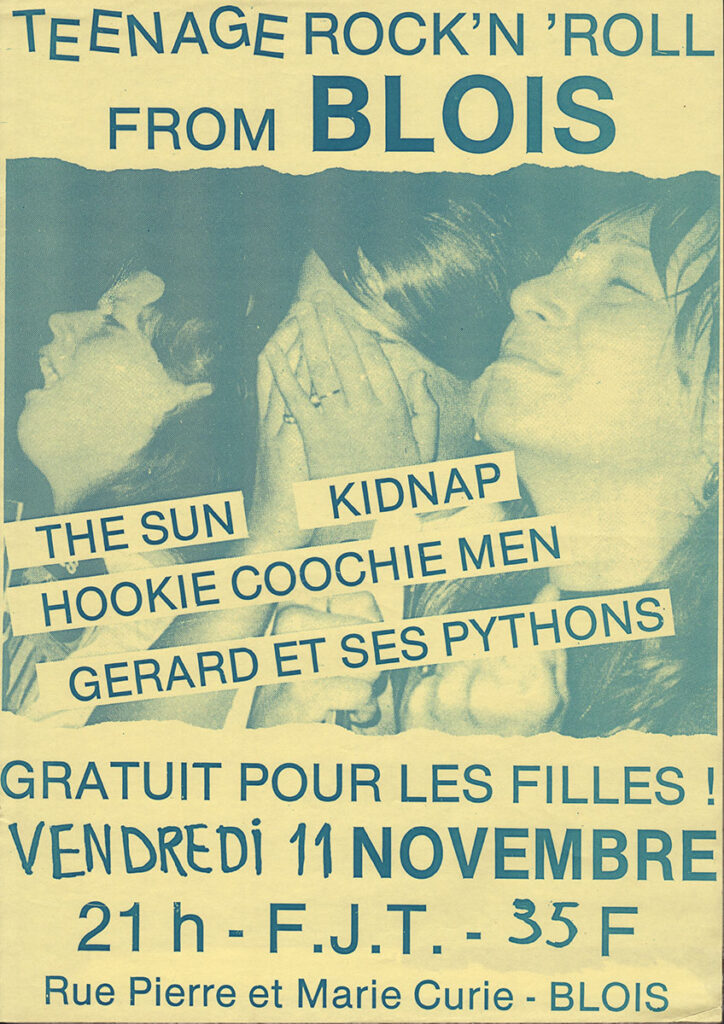 1988.11.11-Affiche02-A3-photocopiee-724x1024 "Teenage rock'n'roll from Blois" (11/11/88)