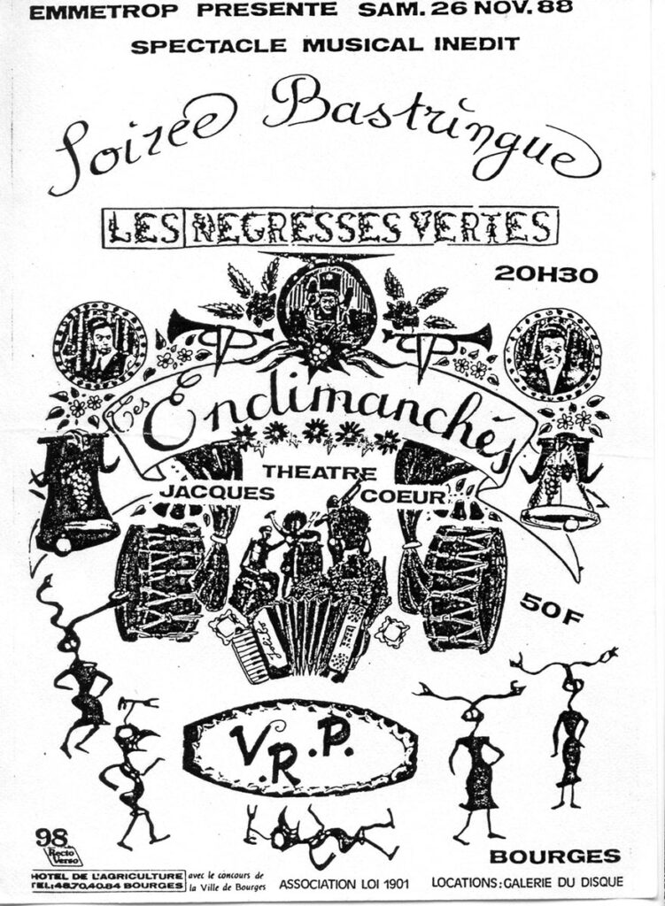 1988.11.26-Flyer01-751x1024 Les Négresses Vertes, les Endimanchés, les VRP (26/11/88)