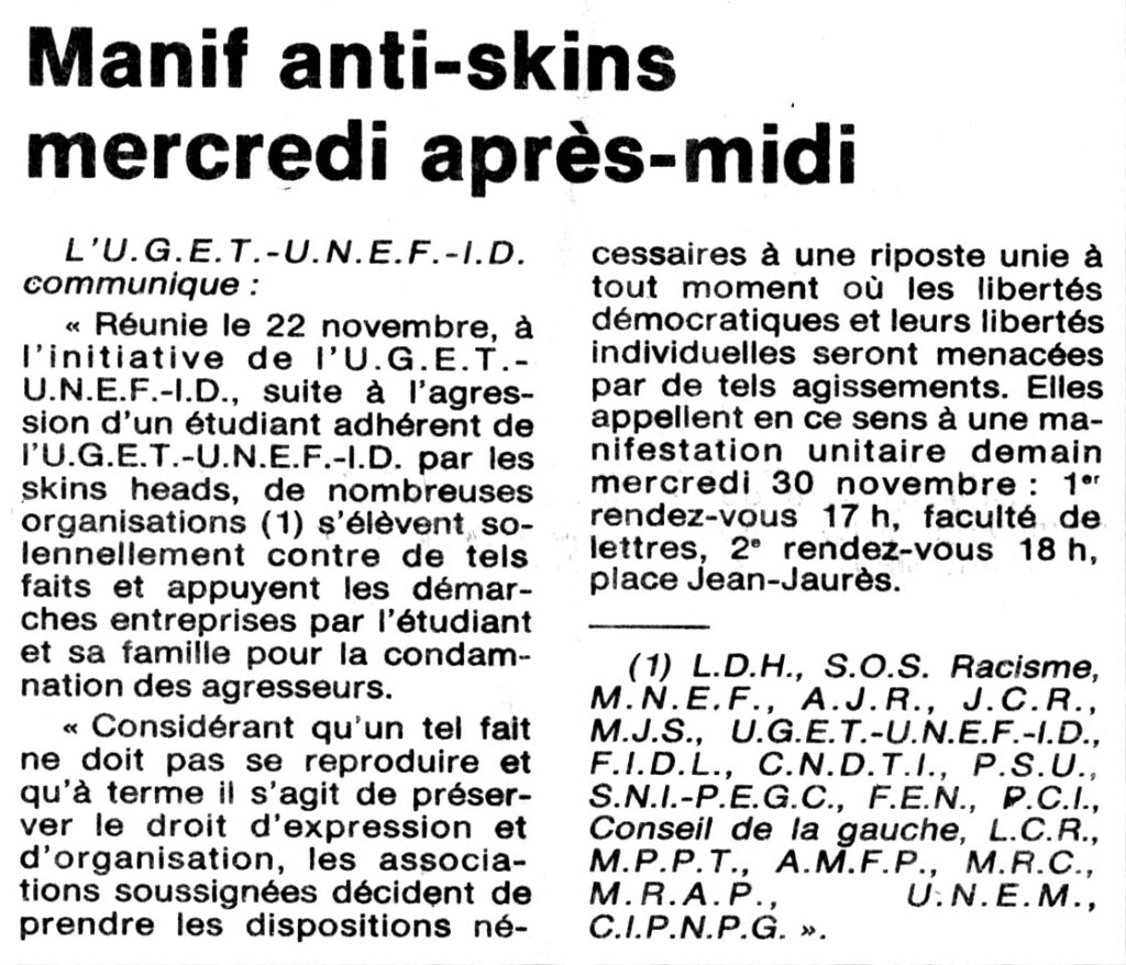 1988.11.29-NRCO.4ADPRE-1024x878 Un jeune homme agressé par des skins (16/11/88)
