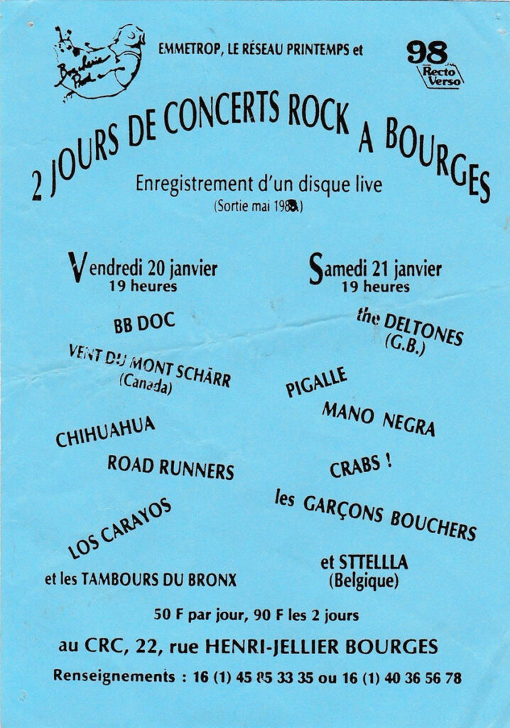 1989.01.20-Max-WellFL02-718x1024 The Deltones, Pigalle, Mano Negra, les Crabs ! les Garçons Bouchers, Sttellla (21/01/89)