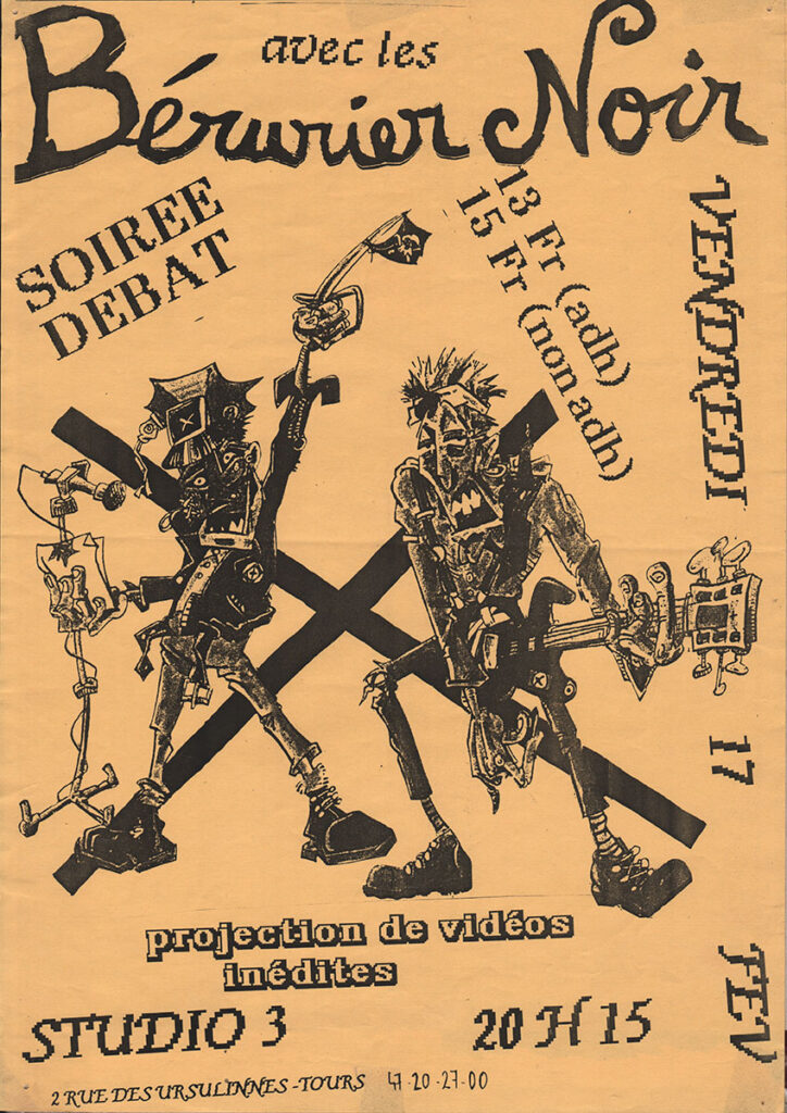 1989.02.17-Affiche01-A3-photocopiee-Copie-724x1024 "Soirée débat" Bérurier Noir (17/02/89)