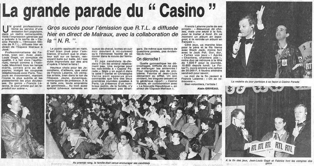1989.02.23-NRCO.3ADPRE-1024x543 "Casino Parade" Francis Lalanne (22/02/89)