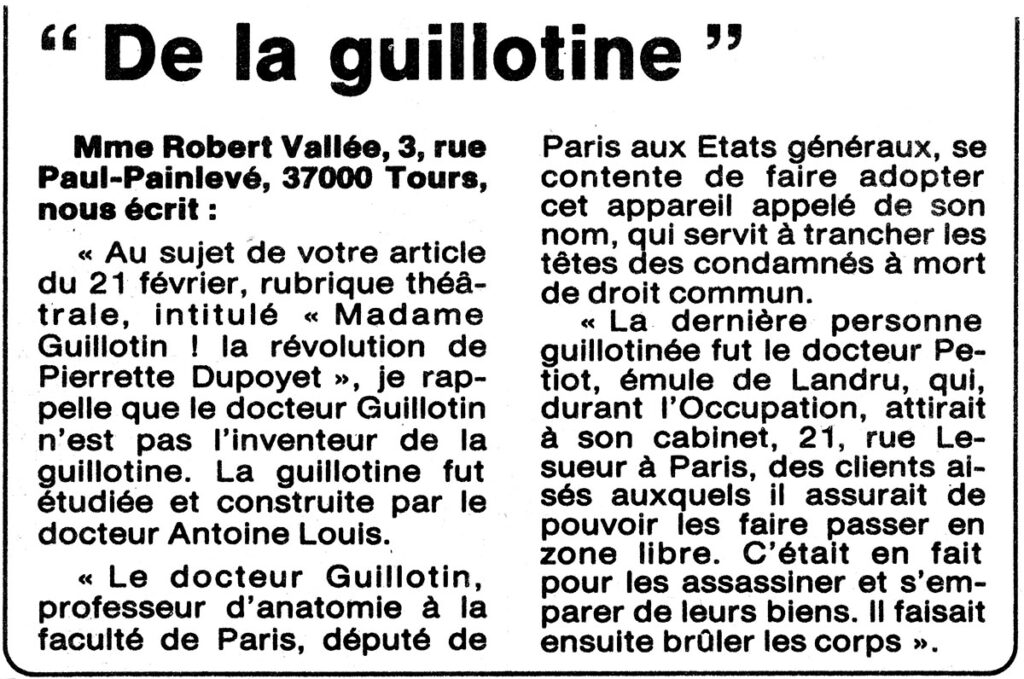 1989.02.24-Presse-NR01-51-Z-4-2-1024x679 Pierrette Dupoyet "Madame Guillotin" (24 et 25/02/89)