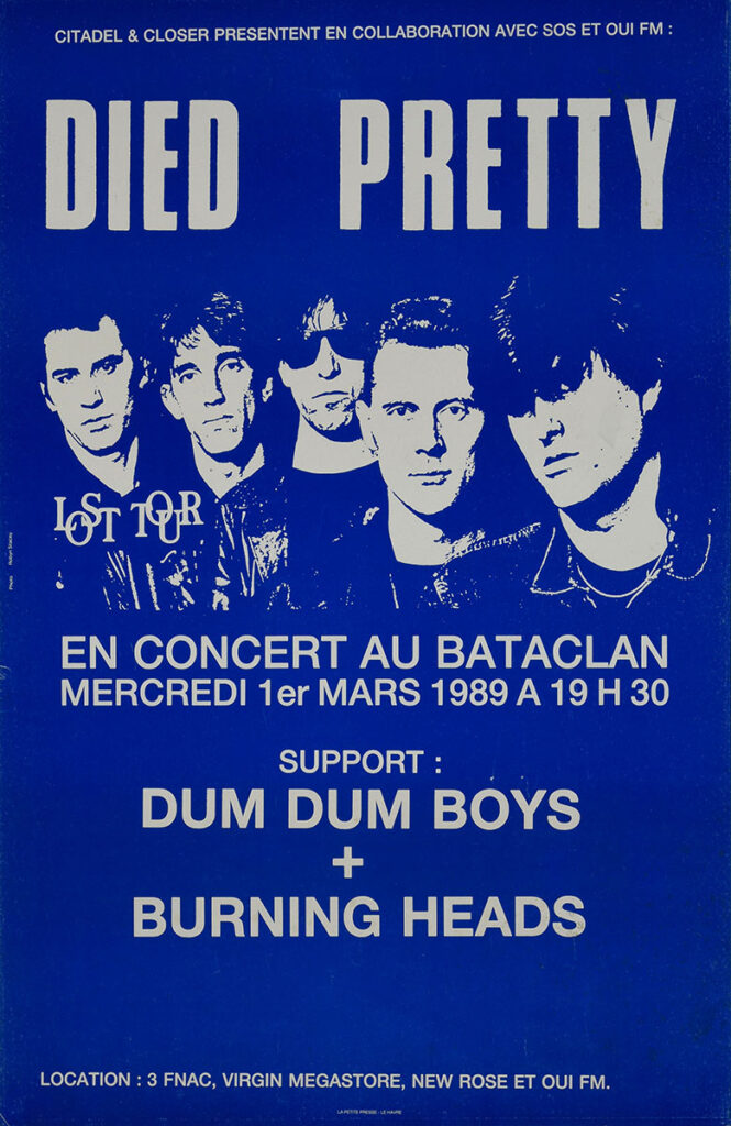 1989.03.01-Affiche01-38-585-imprimee-Michel-Rose-Copie-665x1024 Burning Heads, Dum Dum Boys, Died Pretty (01/03/89)