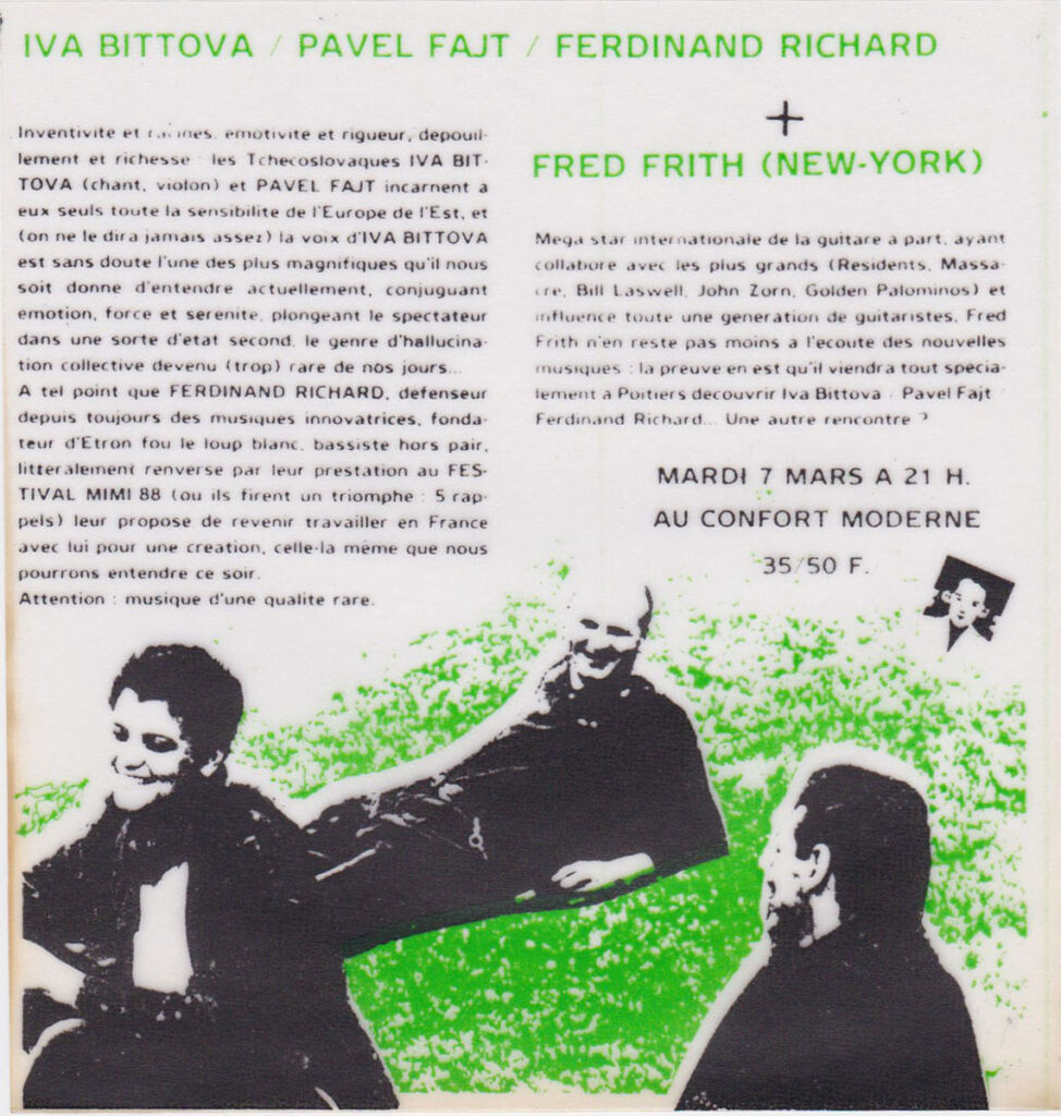 1989.03.07-Flyer01.02-Oreille-est-Hardie-974x1024 Iva Bittova + Ferdinand Richard + Fred Frith (07/03/89)