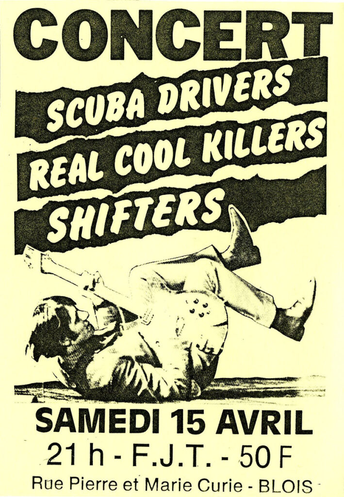 1989.04.15-Ripost-Flyer01-Milouf-2-709x1024 Shifters, Scuba Drivers, Real Cool Killers (15/04/89)