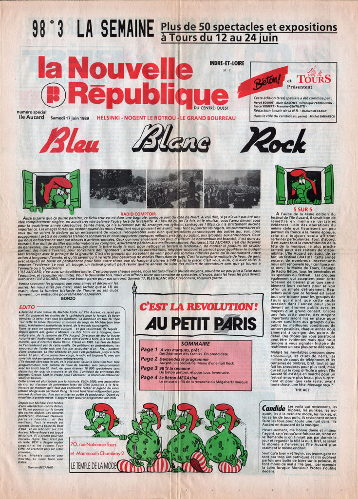 1989.06.17-Feuille01.1-imprimee-Radio-Beton-735x1024 "Bleu blanc rock" (17/06/89)