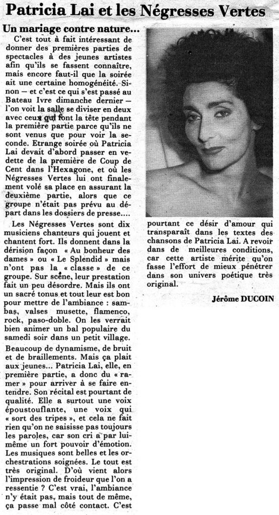 1989.09-Presse-Courrier-francais01-51-Z-4-556x1024 "Coup de cent dans l'hexagone" Négresses Vertes, Patricia Lai (19/09/89)