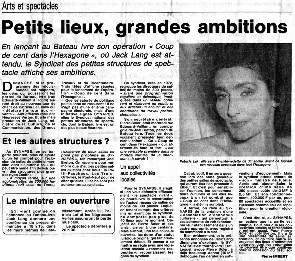 1989.09.08-Presse-NR01-51-Z-4-1024x906 "Coup de cent dans l'hexagone" Négresses Vertes, Patricia Lai (19/09/89)