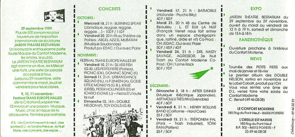 1989.10.18-Confort-Moderne-Flyer01v-Milouf-1024x477 Programme : Confort Moderne (oct-nov-dec 1989)