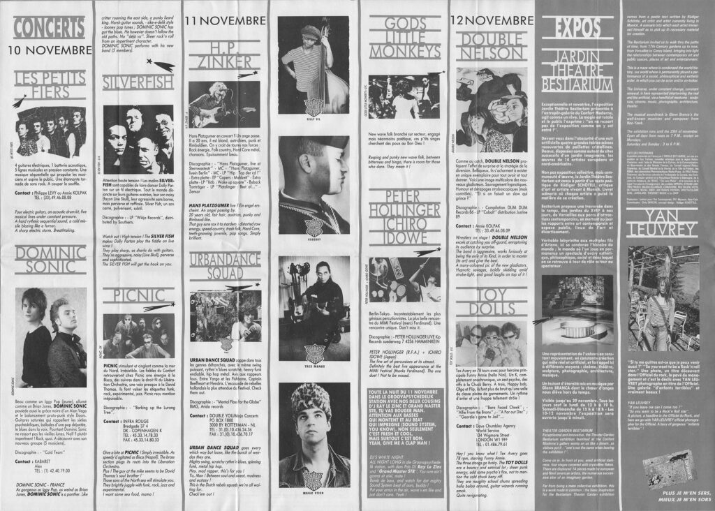 1989.11.10-Doc06.01-Oreille-est-Hardie-1024x732 "Trans Europe halles" Hans Platzgumer, Urban Dance Squad, Peter Hollinger (11/11/89)