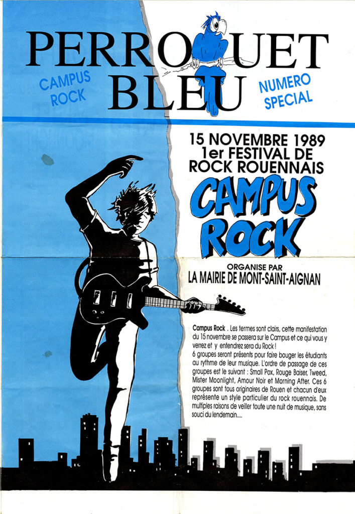 1989.11.15-Perroquet-Bleu-TweedPRO01-707x1024 "Campus Rock" (15/11/89)