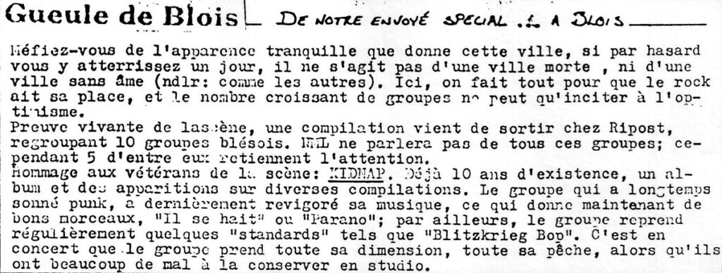 Kidnap-Presse-Inconnu-10-1989-photocopie-1024x388 "Teenage rock’n’roll from Blois"