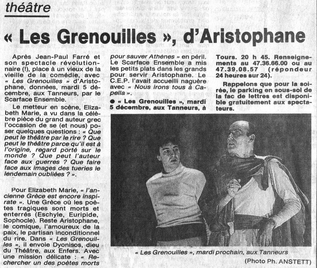 1989.11.30-NRCO.5ADPREa-1024x865 Scarface Ensemble "Les Grenouilles" (05/12/89)