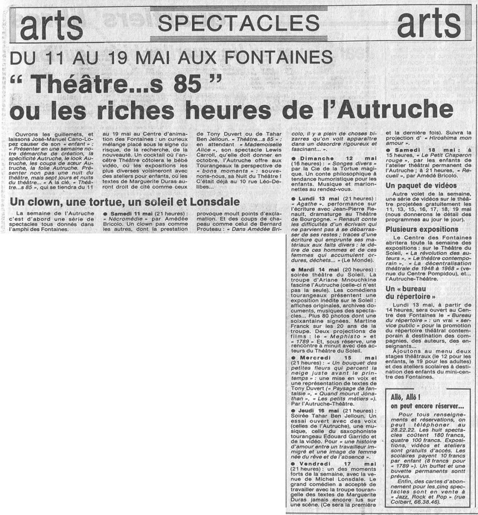 1985.05.09-NRCO.5ADPRE-952x1024 L’Autruche Théâtre